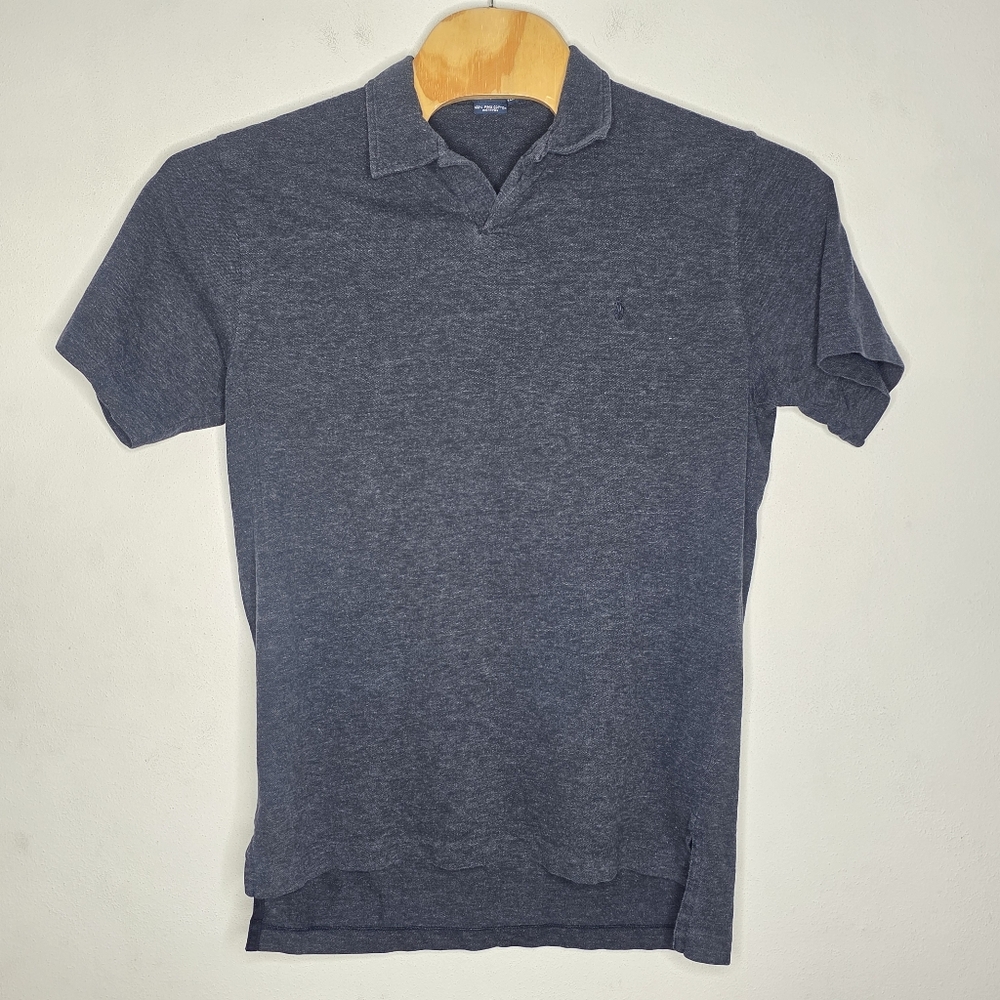 Polo Ralph Lauren Pima Cotton V-Neck Polo Shirt Dark Gray Men's‎ Large L